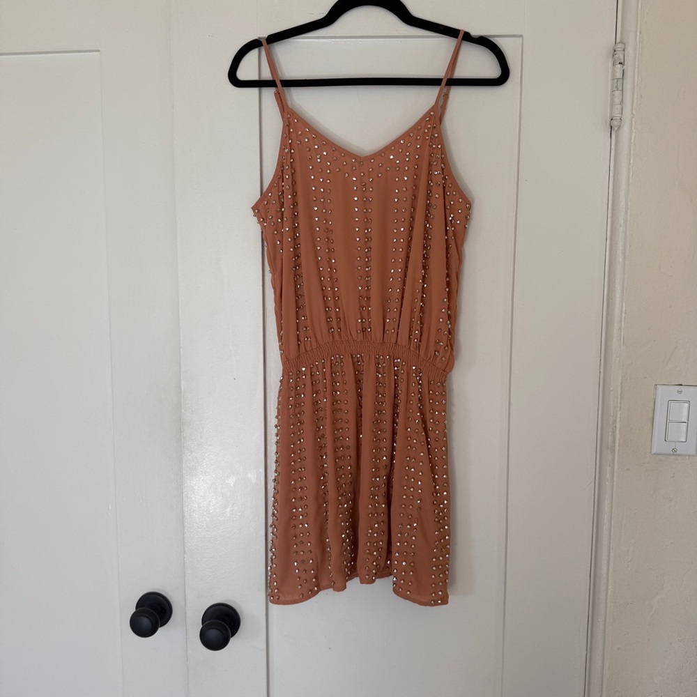 Vintage Elegant GUESS Tan Studded Dress